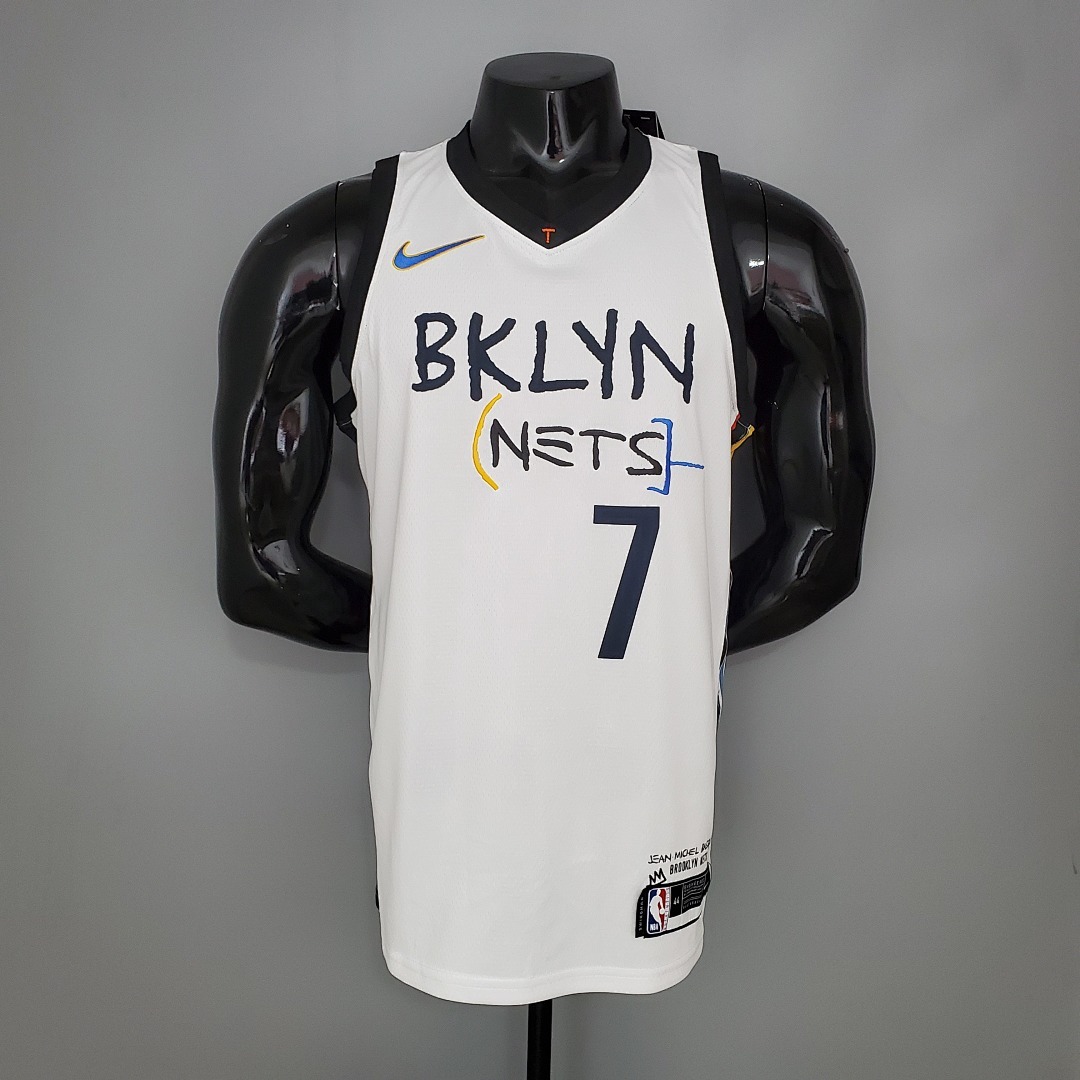 DURANT#7 Brooklyn Nets graffiti white NBA jersey S-XXL