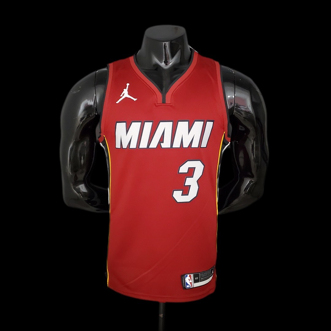 New Miami Heat Jordan WADE#3 Burgundy NBA Jersey S-2XL