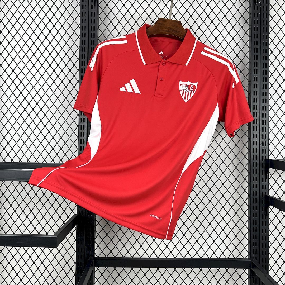 Mens Sevilla FC 2025/26 Red Travel Polo Jersey