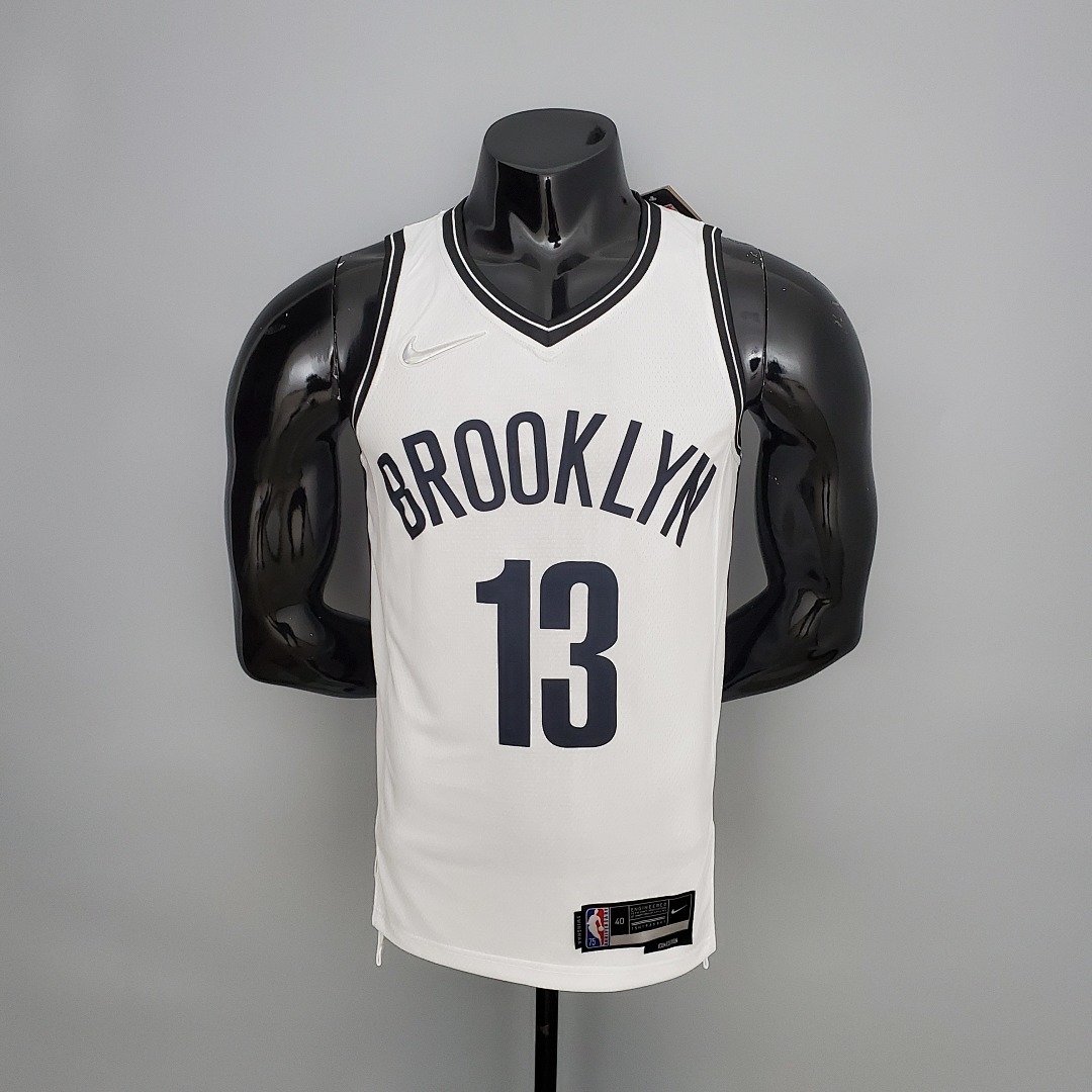 75th Anniversary Harden #13 Nets White NBA Jersey S-XXL