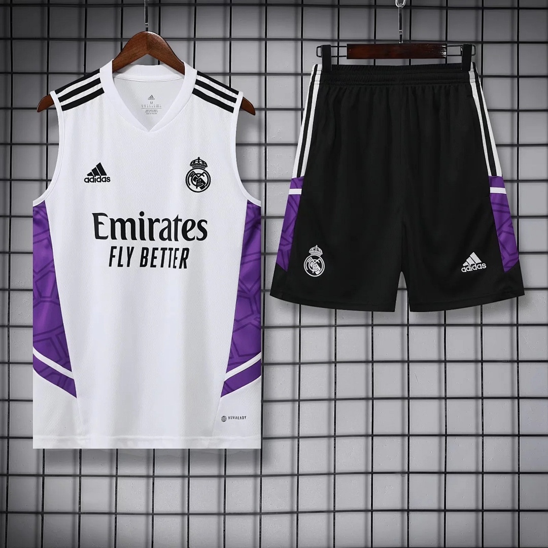 22/23 Real Madrid White Pre-match Training Vest S-XXL