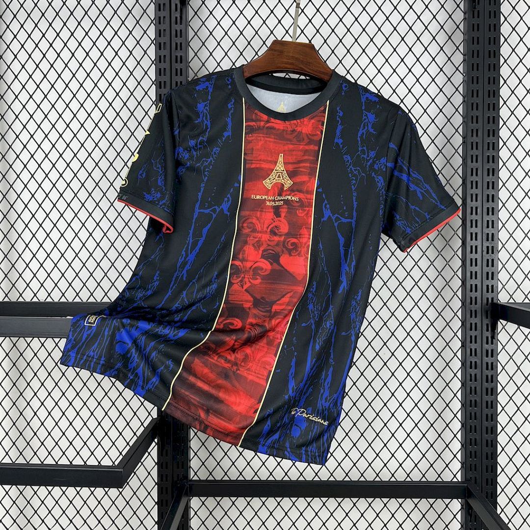 Paris Saint-Germain 2025/26 (CAMPEONES DE EUROPA) Red and blue Jersey