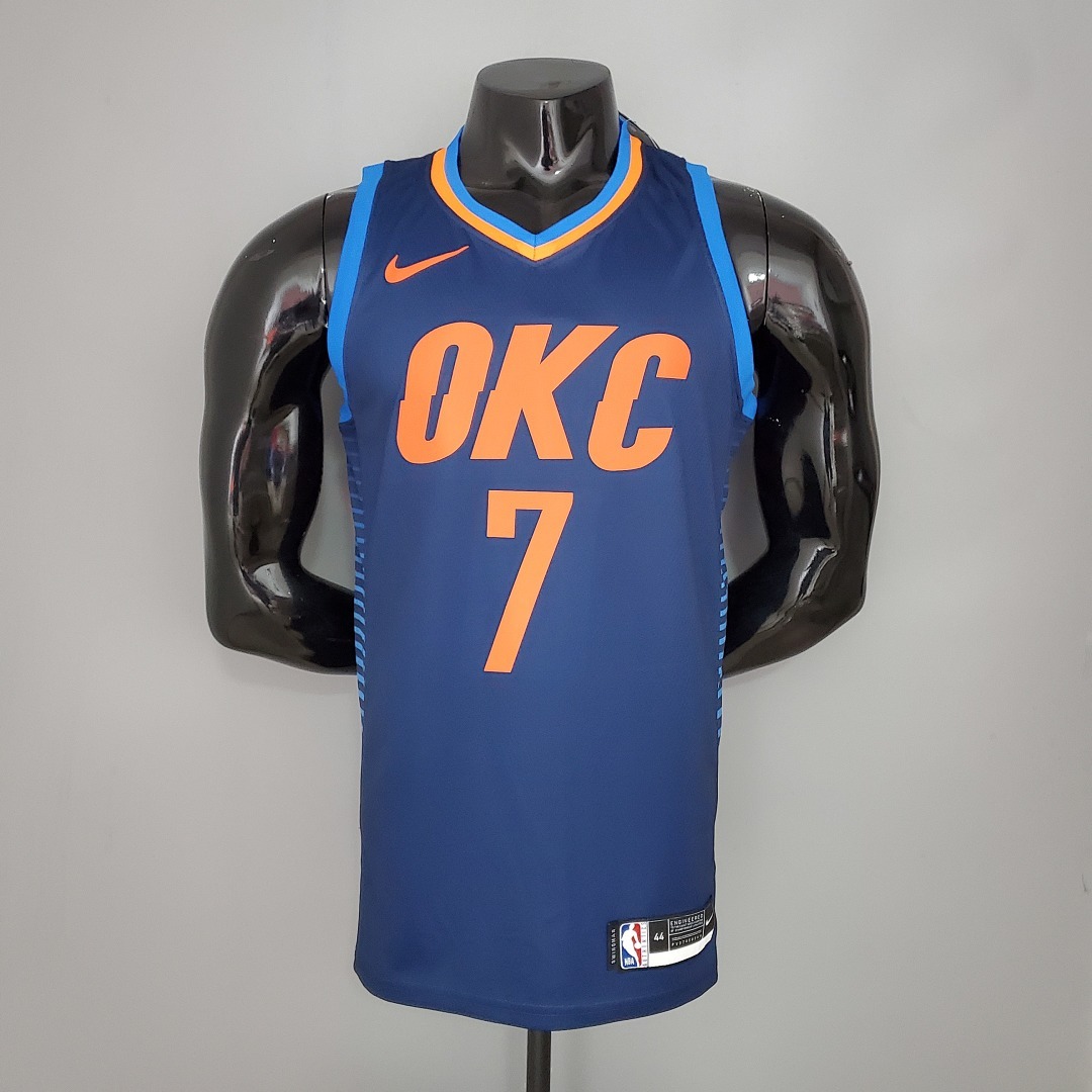 ANTHONY#7 Thunder Blue Stripes NBA Jersey S-XXL