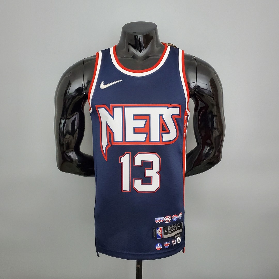 2022 75th Anniversary Harden #13 Nets City Edition Royal Blue NBA Jersey S-XXL