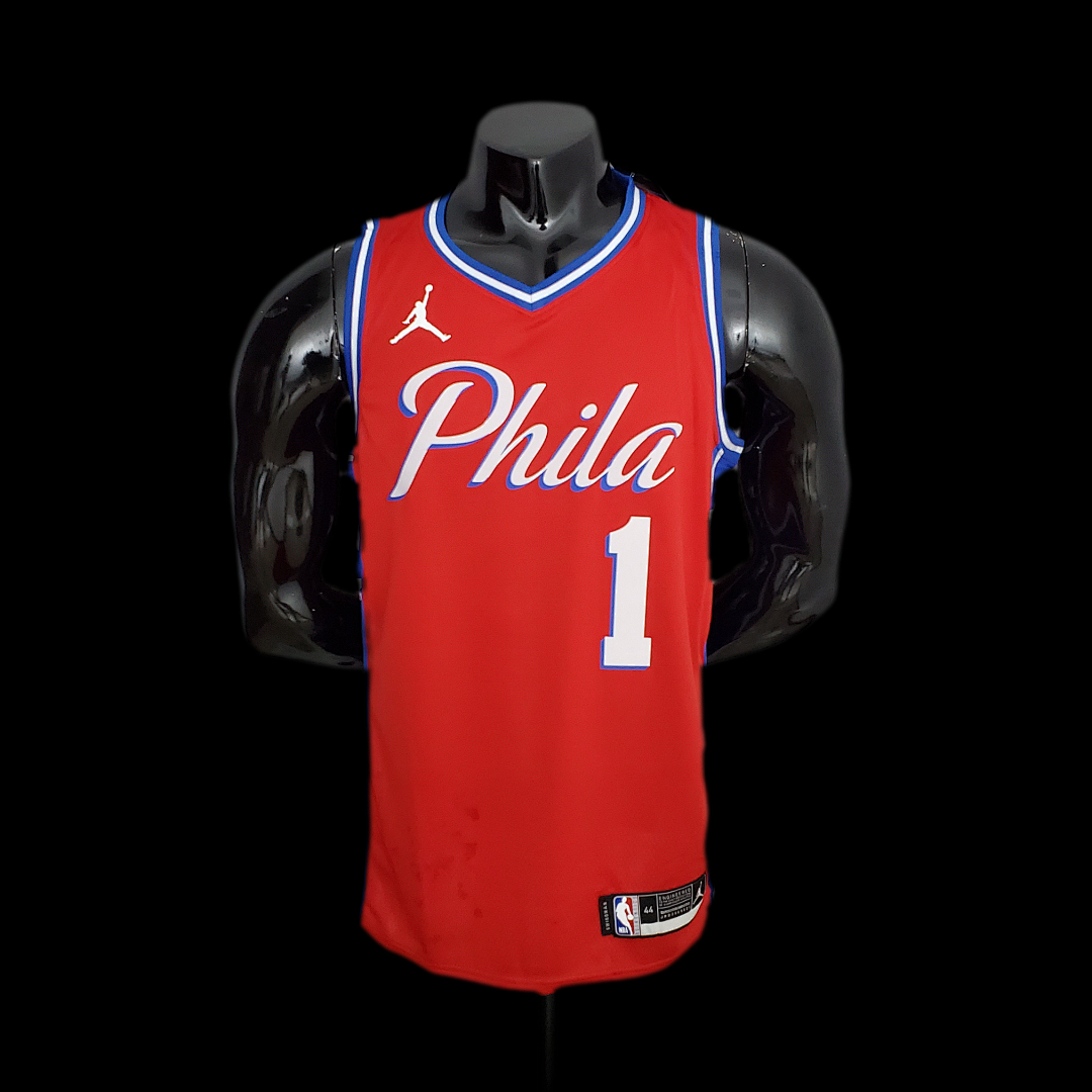76ers Harden #1 V-Neck Red S-XXL