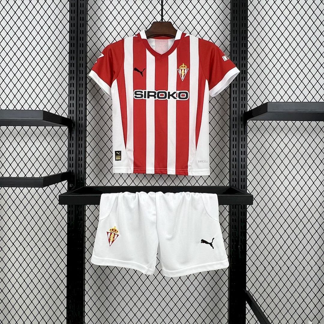 Sporting de Gijon 2024/25 Home Kids Kit