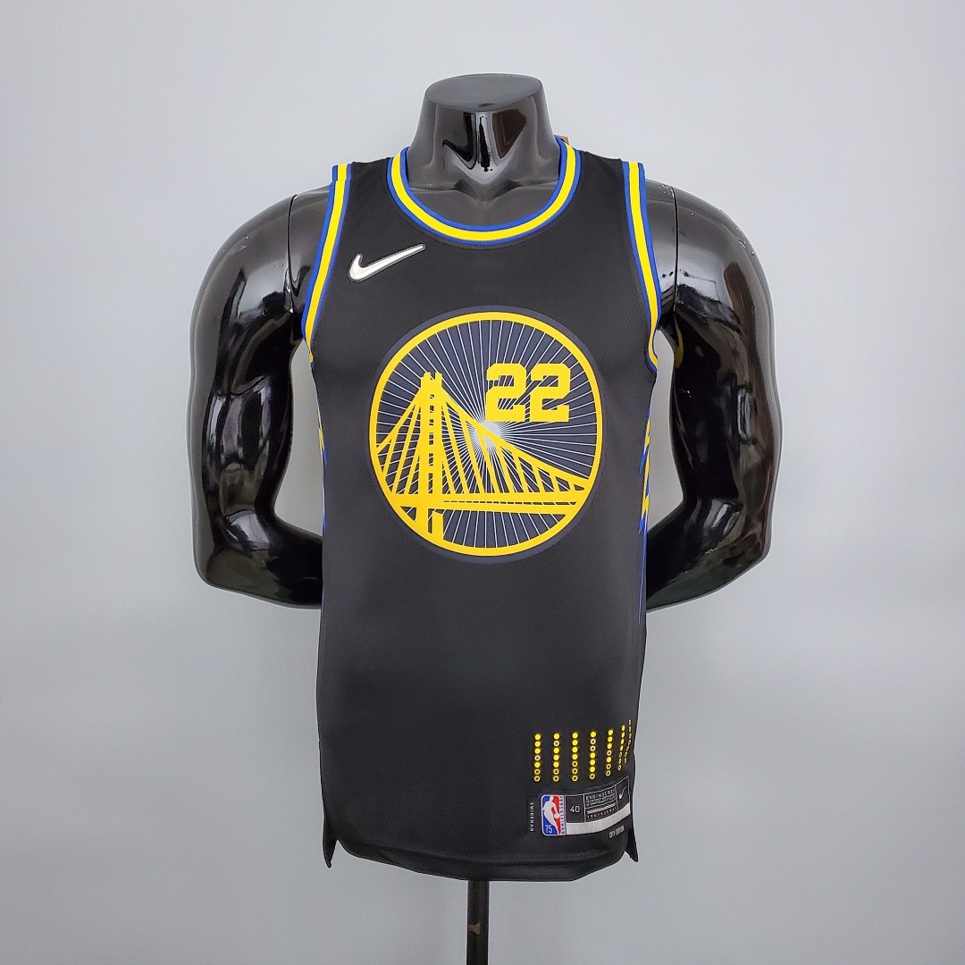 2022 75th Anniversary Wiggins #22 Warriors City Edition Black NBA Jersey S-XXL
