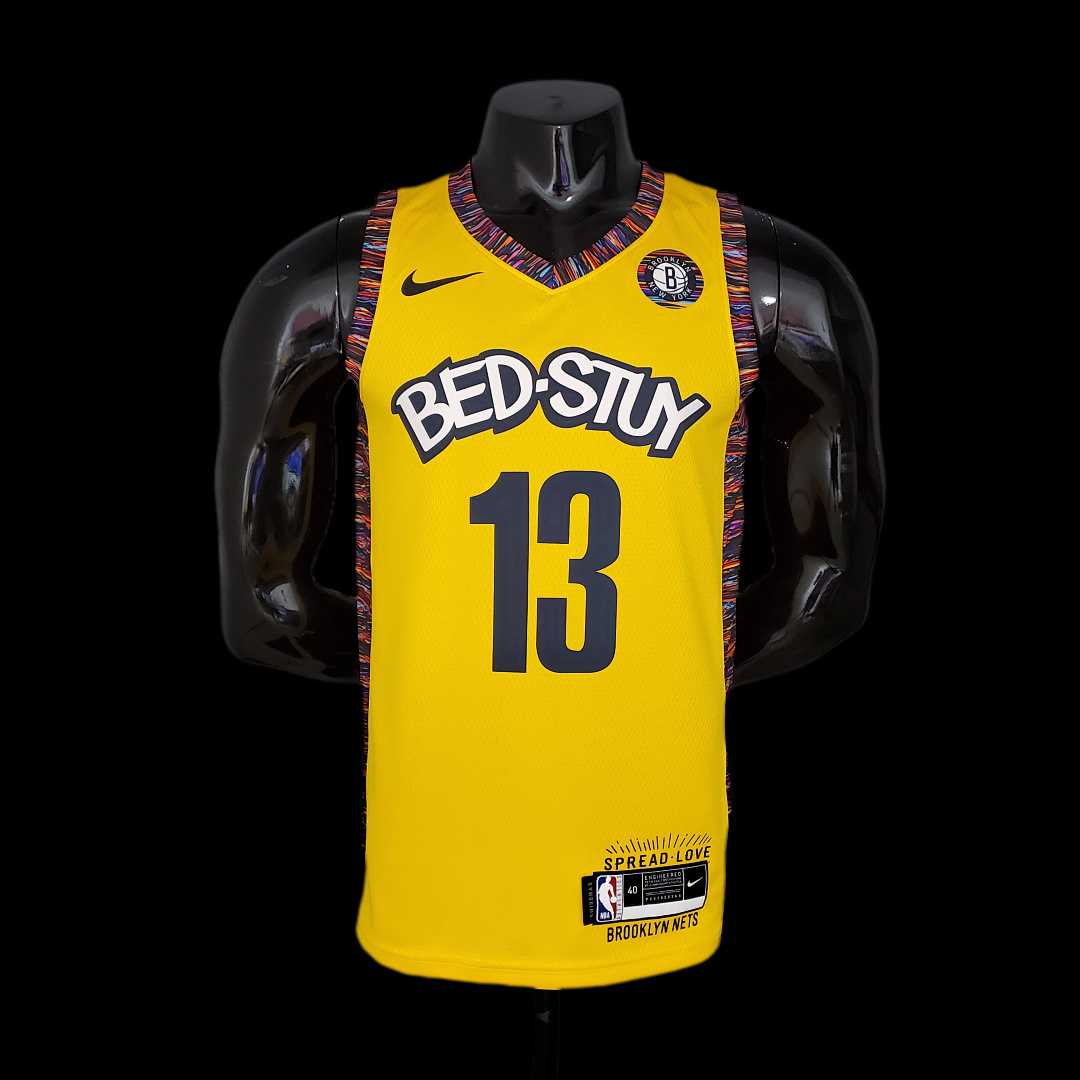 Harden #13 Brooklyn Nets Commemorative Edition Yellow NBA jersey Size:S-XXL