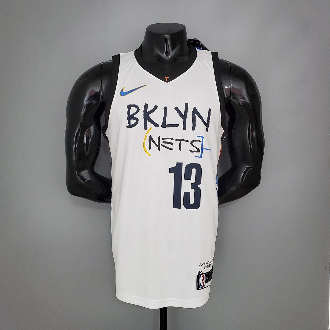 HARDEN#13 Brooklyn Nets graffiti white NBA jersey S-XXL