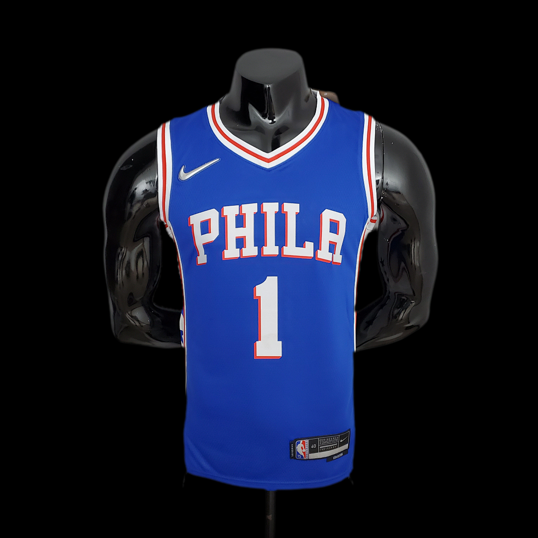 75th Anniversary Philadelphia 76ers HARDEN#1 Blue NBA Jersey S-XXL