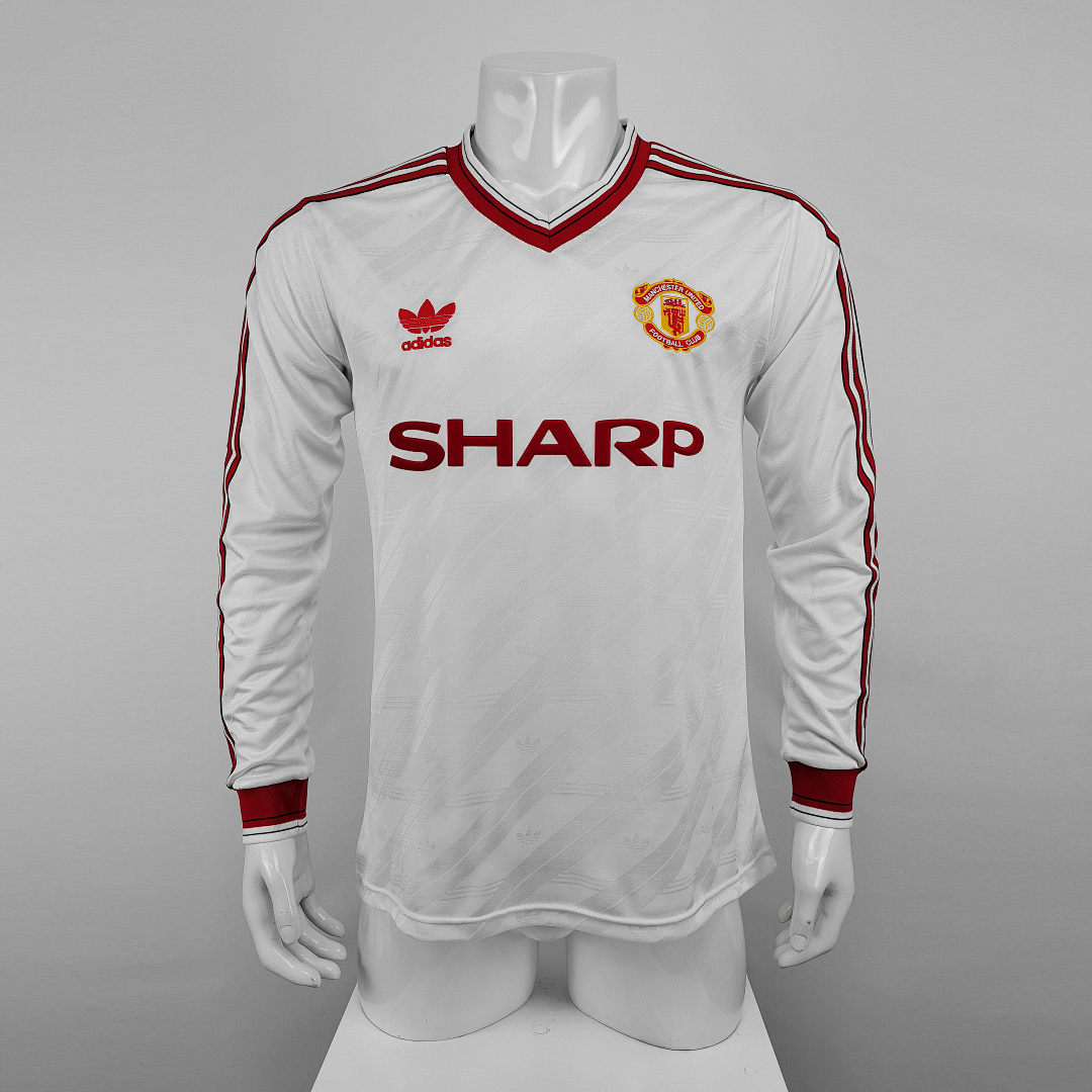 Retro: 1986 M-u white long sleeve S-2XL