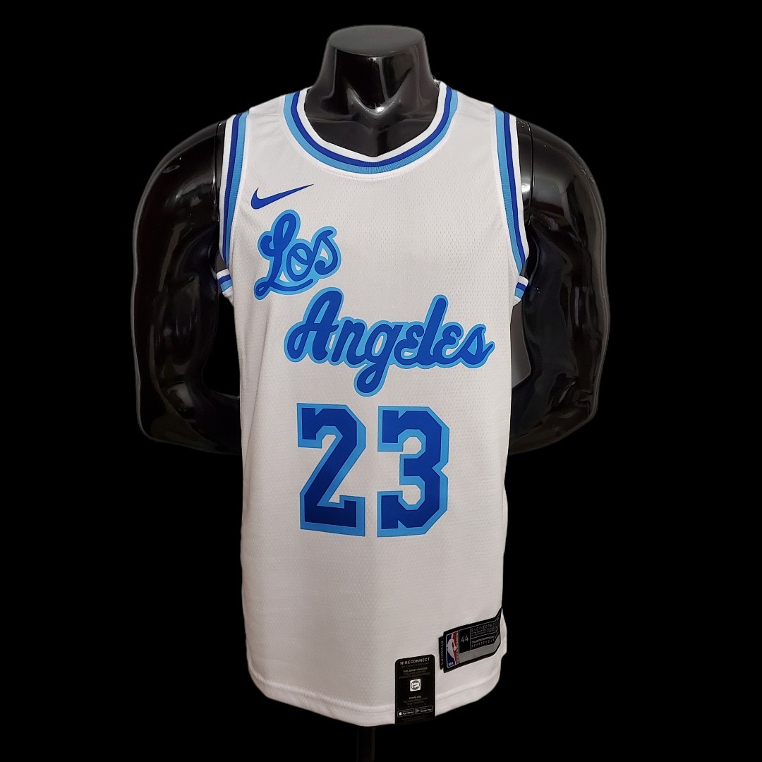 Retro night James #23 Lakers white NBA jersey Size:XS-XXL Nike connect recognition